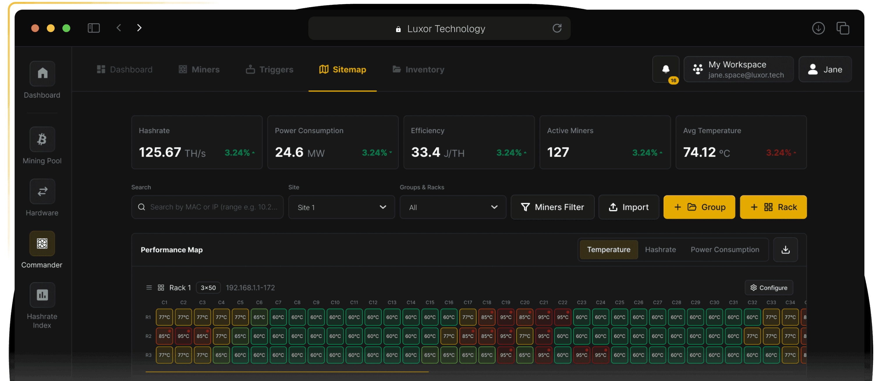 mining pool dashboard