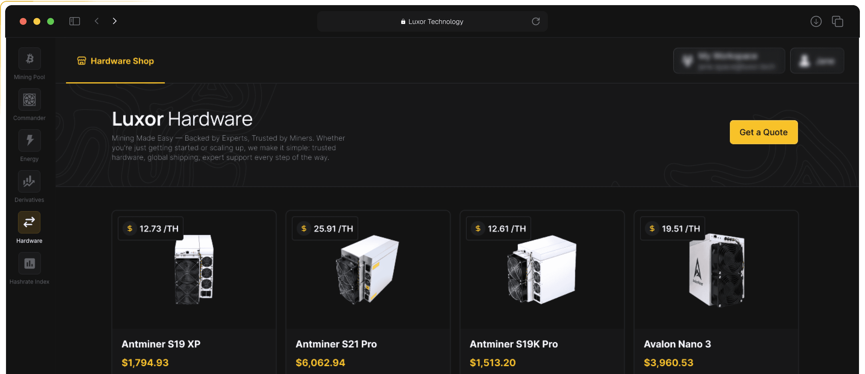 mining pool dashboard