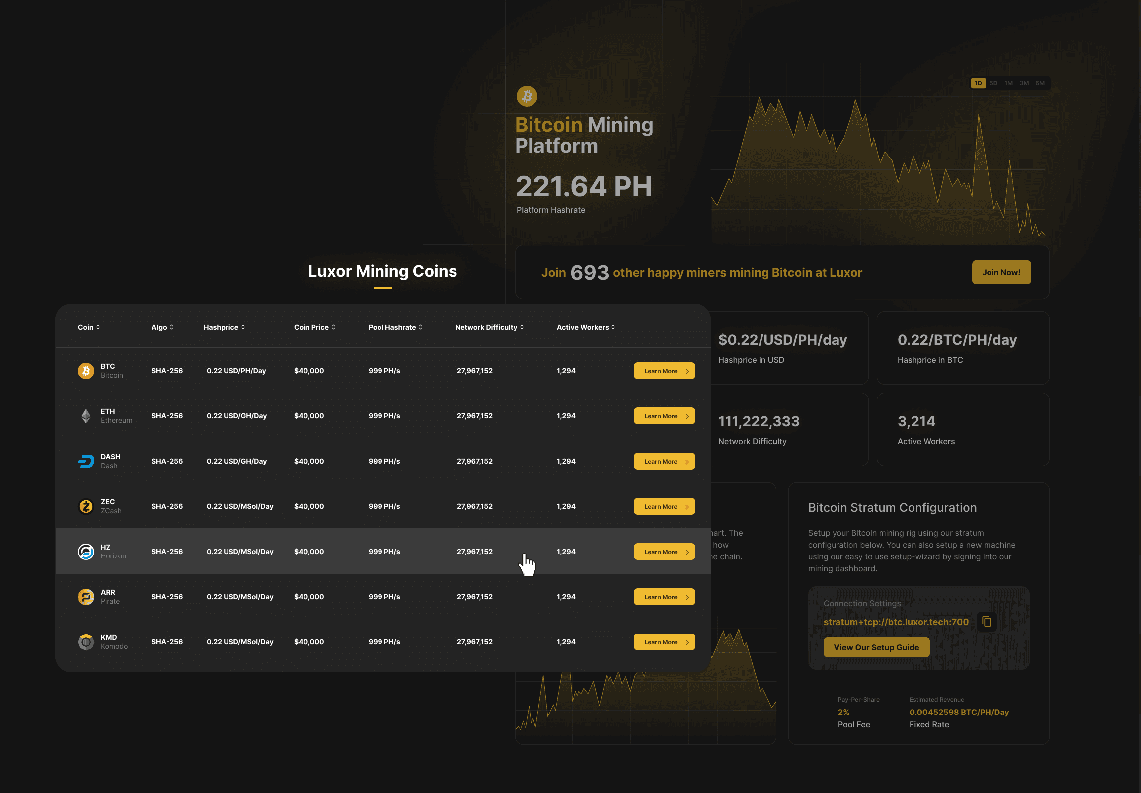 New version of the Mining Landing Page released  🔔's logo